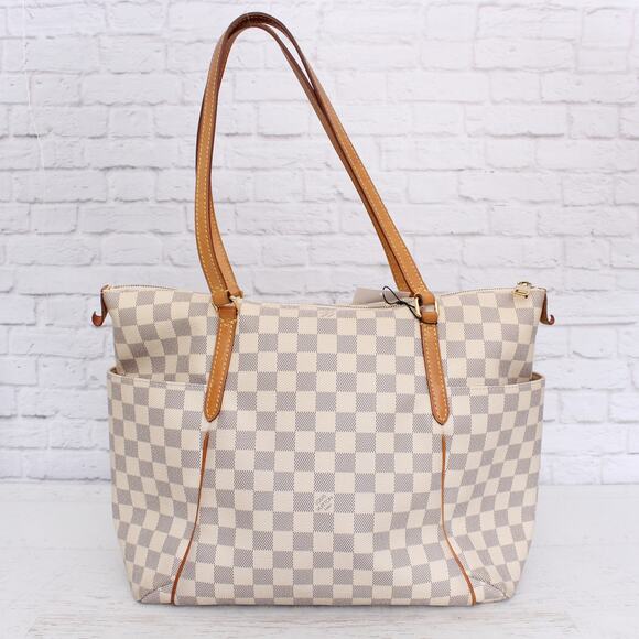 Louis Vuitton Totally MM Damier Azur Tote Shoulder Purse Handbag Leather A5631 - Picture 5 of 11